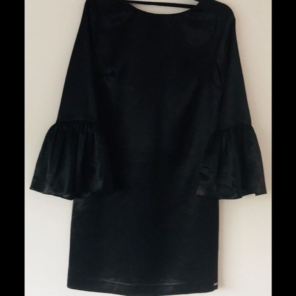 BLACK SATIN DRESS - Picture 3 of 4